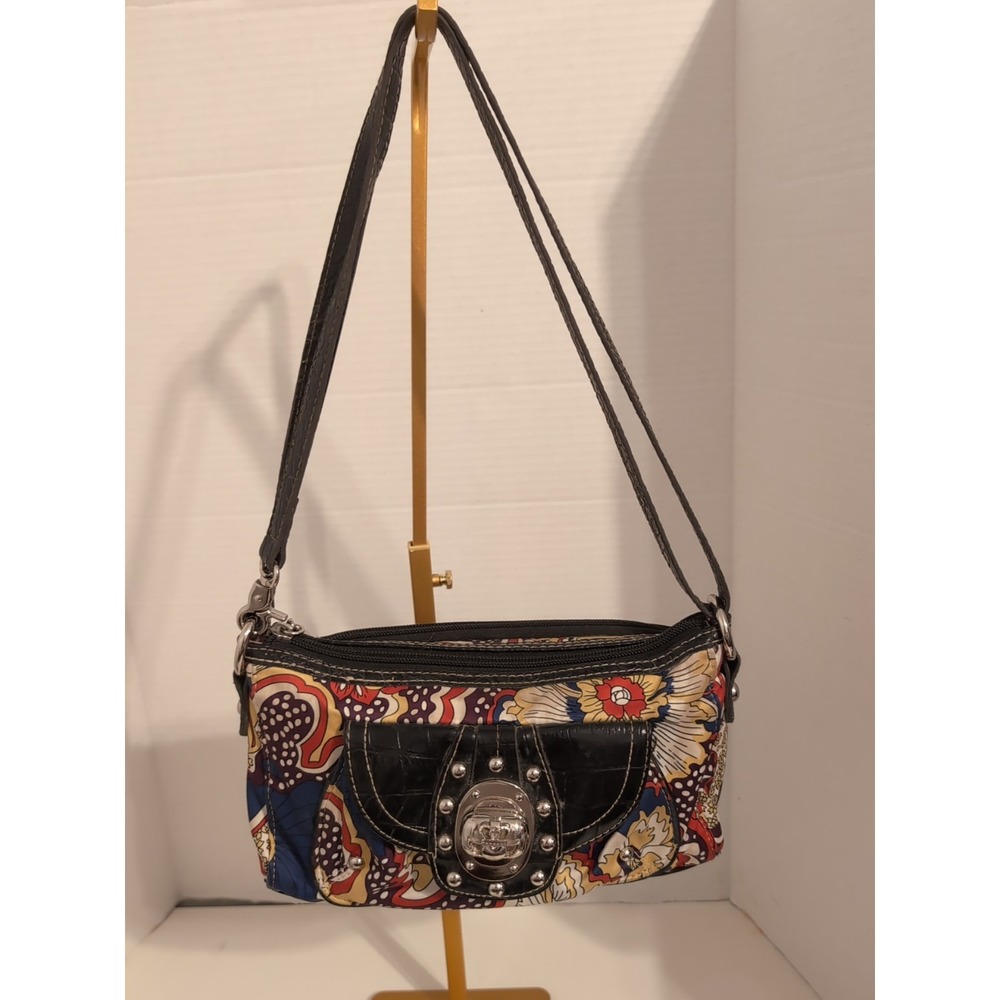 Kathy Van Zeeland Y2K‎ Floral Print Shoulder Bag Purse Handbag